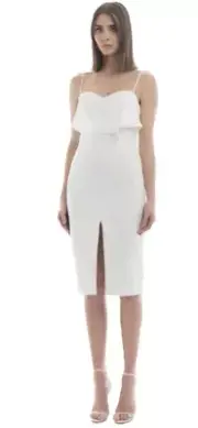 BNWT MISHA COLLECTION IVORY PORCHIA MIDI DRESS - SIZE 10 AU/6 US (RRP $240)