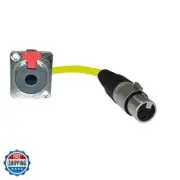 MCSPROAUDIO 2ft Pigtail: 1/4 TRS Panel Mount to XLR Female Plug (Yellow)