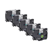 5PK Compatible with Brother P-Touch TZ-141 Black on Clear 0.7" Label Tape 18mm