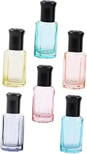 HONITANO 6pcs Travel Cosmetic Dispenser Refillable Essential Oil Roller Bottles with Massage Effect Leak Design for Perfume Use Random Color