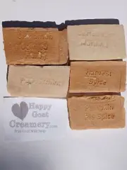 5 BARS CHRISTMAS MORNING PEPPERMINT HARVEST GOAT MILK SOAP HAPPY GOAT CREAMERY