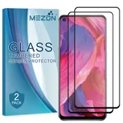 [2 Pack] Full Coverage OPPO A54 5G Tempered Glass Crystal Clear Premium 9H HD Screen Protector by MEZON (OPPO A54 5G, 9H Full)