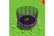 8ft Round Trampoline Free Safety Net pad mat ladder shoe Tidy Purple