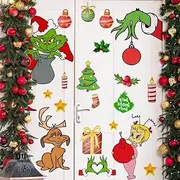 Denylo pro Christmas Door Sticker Decorations Christmas Door Stickers Removable Seasonal Glass Door Stickers with Snowflake Decals for Window Door Refrigerator Christmas