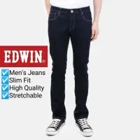 在飛比找蝦皮購物優惠-Edwin 男式牛仔褲修身版型毛邊牛仔布