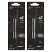 2x 2pc Cross Mini Ball Point Pen Refill Office Writing Ink Cartridge Medium Blue