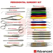 Periodontal Surgery Kit Dental Surgical Curettes Tissue Scissors Forceps Scalers