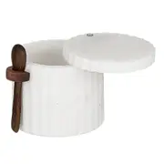 Mason Salt Cellar w/ Spoon Kitchen Condiments Storage/Cooking Accessories