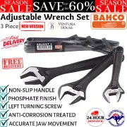 Bahco Adjustable Wrench Set 3 Piece Spanner Shifter Hardened Hand Tool ADJUST3