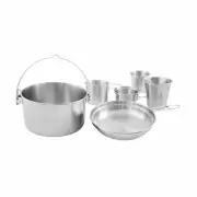 TATONKA #4145 MINI SET 2 STAINLESS STEEL 2-PERSON CAMPING COOKWARE WITH CUP SET