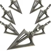 Lot 6pcs Archery Broadhead Crossbow Bolt Arrow Head 100Grain 3 Fixed Blade Point