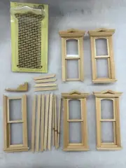 Dollhouse Building Components - Windows & Trim Pieces- 1:12 Scale - NOS