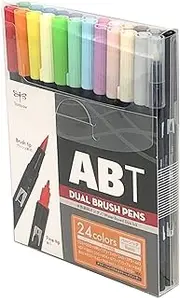 Tombow AB-T24CBA Pencil Brush Pen Dual Brush Pen ABT 24 Color Set Basic