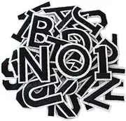 GYGYL 72 Pieces Iron on Letters and Numbers Patches, Black Letter Patches Alphabet Embroidered Patch A-Z, Numbers 0-9 Applique for Clothes, Dress, Hat, Socks, Jeans, DIY Accessories