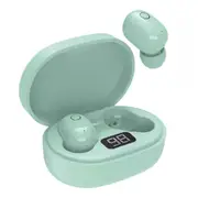 Laser TWS ENC LED Mini Wireless Bluetooth In-Ear Earbuds w/ Charging Case Aqua