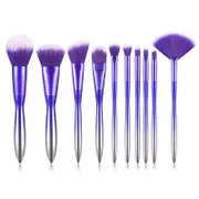 Catzon 10Pcs Makeup Brush Set Gradient Handle Blush Eyeshadow Brush-Purple