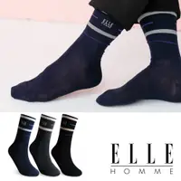 在飛比找蝦皮商城優惠-【ELLE HOMME】條紋復古絲光寬口紳士襪 襪子 男襪 