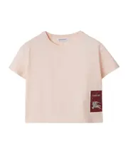 Burberry Kids Logo Patch Crewneck T-Shirt 8Y,6Y,4Y,3Y,14Y,12Y,10Y Light bean paste color