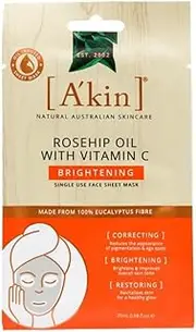 A'kin Brightening Rosehip Oil with Vitamin C Sheet Mask 20 ml