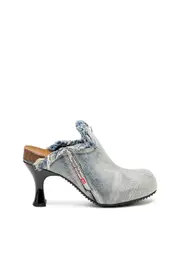 [Diesel] Diesel - D-Woodstock-Frayed denim mules - Mules - Woman - Blue 37 Blue