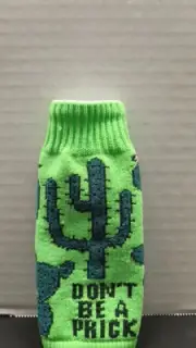 Freaker Cactus Bottle Koozie Don't Be a Prick 1 Size Fits Most Green Sweater