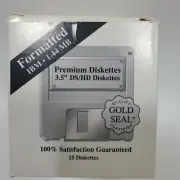 25 New Imation DS/HD IBM Formatted 3.5" Diskettes 1.44MB New Free Shipping