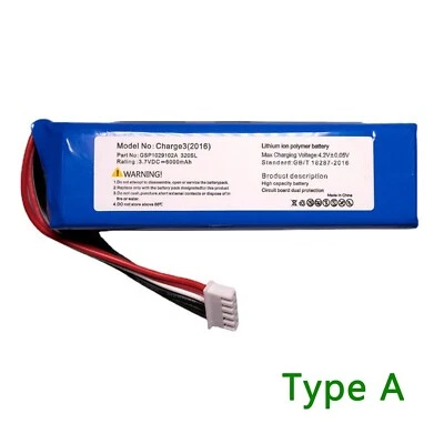 3.7V Battery GSP1029102A For JBL Charge 3 2016 Bluetooth BT Speaker 320SL 330SL