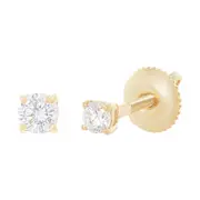 Bevilles 9kt Yellow Gold 4mm Stud Earring with Cubic Zirconia