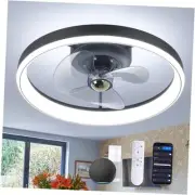 Bladeless Smart Ceiling Fan with Lights for Bedroom - Alexa/Google Assistant