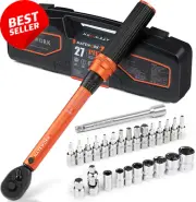 1/4 Inch Drive Click Torque Wrench Set and 3/8'' Drive Breaker Bar