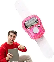 Electronic Counter, Finger Clicker, LCD Tally Ring, Resettable Number Trackers, Adjustable Strap Display, for Knitting, Lap Counting, Prayer, 10.16cm Multicolor