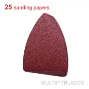 25 Pack: 80 Grit Multi-Tool Finger Size Sanding Sheets - Fein, Bosch, Dremel +