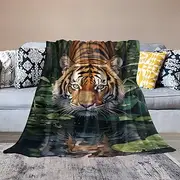Cozy Tiger bed Blanket, suitable for all ages, featuring incredibly soft plush tiger designs - The perfect plush tiger gift. 60"x80"