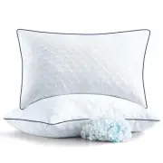 Cooling Bed Pillows Queen Size Set of 2 for Sleeping, Adjustable Shredded Mem...