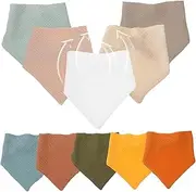 BESTYASH 10pcs Gauze Bib Bib Adjustable Mat Dummies Food Boy Plain Snacks Loop Snaps Mini U Feeder Blanket Wipes Feeding Smock Bowl Smock Cotton