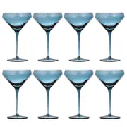 2x 4pc Ladelle Flynn Coupe Glass Stemware Cocktail/Martini Drinkware 18cm Blue