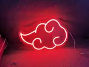 Unbrand Neon Sign, Anime Red Cloud Neon Sign, USB Powered Gaming Neon Sign, Easy to Hang and Adjustable Brightness Wall Signs Kids Bedroom Decor