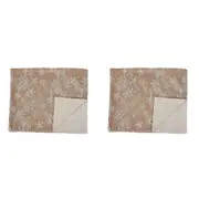 2x Belle Myrtle Chambray Table Runner 150x45cm Rectangle Kitchen/Dining Clay