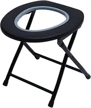 Portable Folding Toilet Chair Non-slip Bedside Potty for Elderly Outdoor Stool Bag Easy to Store Random Color