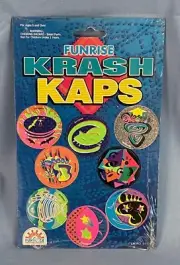 Vintage Funrise Krash Kaps Pogs Collect Trade Play Set of 8 Hang series 6 A-H
