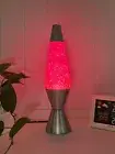 NEW Motion Creative dynamic Lava Lamp 37cm Silver Base Pink/Glitter