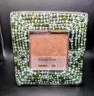 Square Picture Frame, Metal, Wire & Beads, 3x3 Photo Window, Green Beads