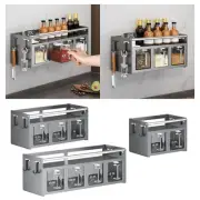 Seasoning Box,Seasoning Storage Container Rack,Wall Mounted Condiment Jars,No