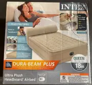 Intex 64459WD Dura-Beam Headboard 18" Queen Air Mattress with Built-in Pump &