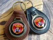 NOS RARE VINTAGE 1980's GARBAGE PAIL KIDS ADAM BOMB Leather Key Chain Ring Fob
