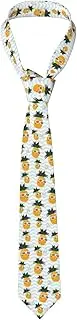 [WURTON] Cute Green Palm Leaves Print Men'S Neckties Tie,Funny Novelty Neck Ties Cravat For Groom,Father, And Groomsman