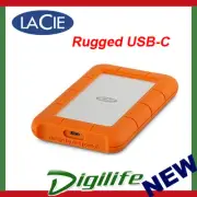 LaCie 1TB Rugged USB-C Portable External Hard Disk Drive USB 3.0 STFR1000800