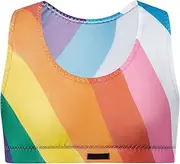 [GENEMEN] Mens Mesh Crop Top Sports Bras Y Back Tank Top Undershirt Printed Sleeveless Vest Sexy See Through Shirt
