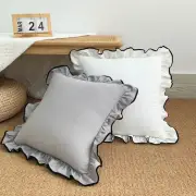 Square Flounce Throw Pillowcase Cotton Cushion Cover Sofa/Bed