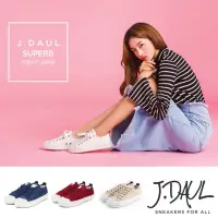 在飛比找momo購物網優惠-【J.DAUL】韓國空運 SUPERB-經典厚底帆布鞋休閒鞋